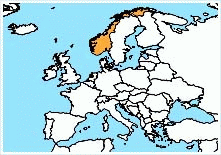 mapa - Norské království (Kongeriket Norge)
