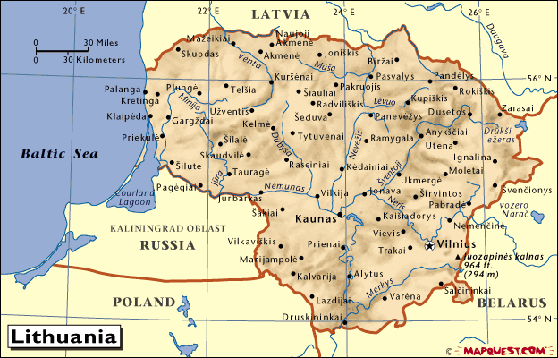 mapa - Litevská republika