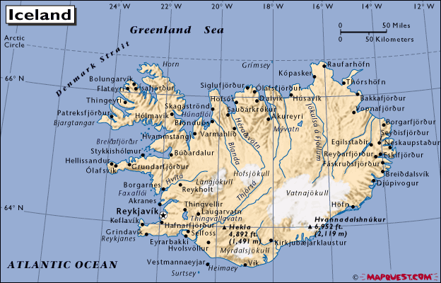 mapa - Islandská republika