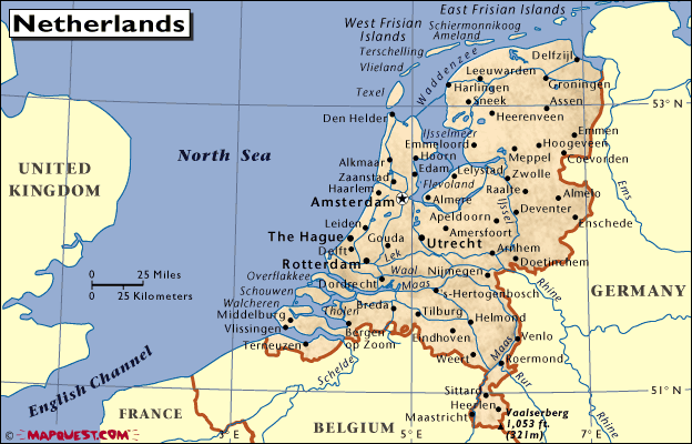 mapa - Nizozemské království (Koninkrijk der Nederlanden)
