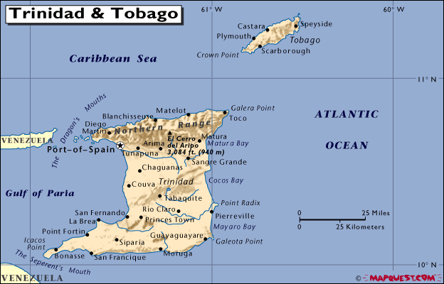 mapa - Republika Trinidad a Tobago