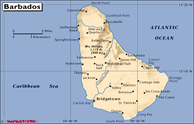 mapa - Barbados