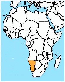 mapa - Namibijská republika