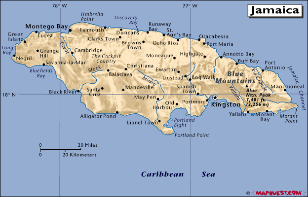 mapa - Jamajka