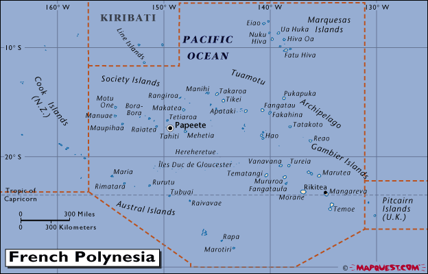 mapa - Francouzská Polynésie