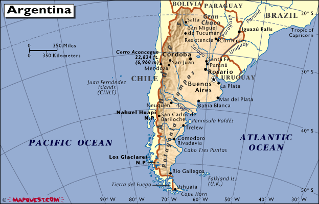 mapa - Argentinská republika
