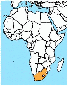 mapa - Jihoafrická republika