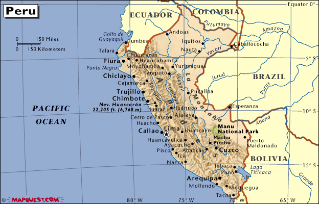 mapa - Peruánská republika – República del Peru