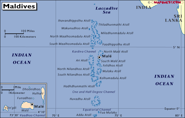mapa - Republika Maledivy