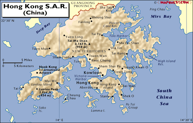 mapa - Hongkong